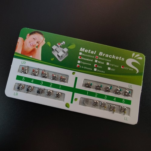 2 X Ortodoncia Dental Metal Brackets Estándar Roth 022 Ranura Ganchos 345 - Imagen 5 de 5