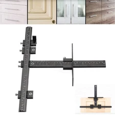 Cabinet Hardware Jig Adjustable Drill Guide Punch Locator Handle Template Tool