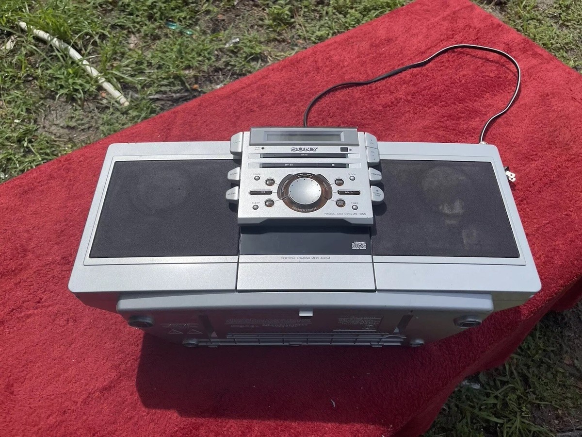Sony Psyc ZS-D55 CD/Radio/Cassette Boombox for sale online Sony Psyc ZS-D55 CD/Radio/Cassette Boombox for sale online