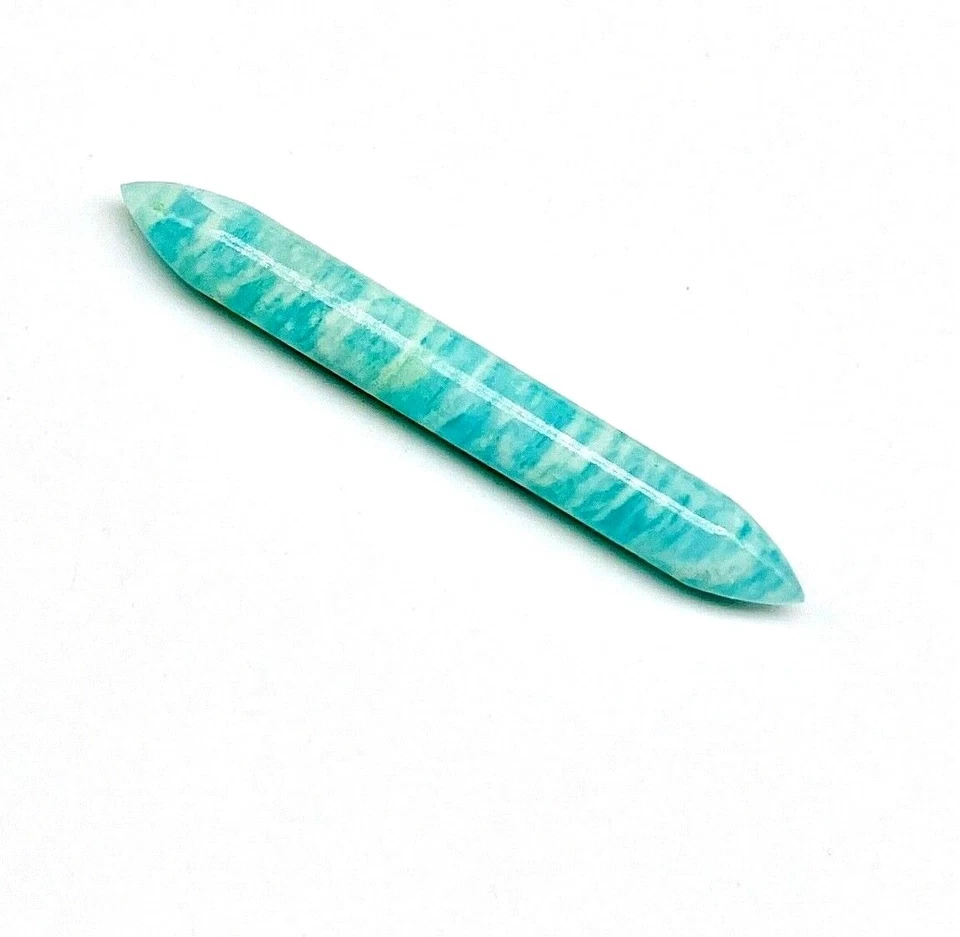 Colmillo de piedras preciosas de amazonita natural, pinza tribal de 14 g a 1/2"" y personalizada. Foto 2 de 4