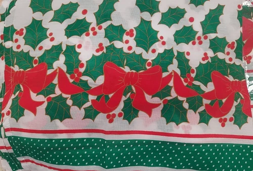 NEW Graceful Elegance Scarlett Ribbon Christmas Curtain Tier & Swag Valance Set