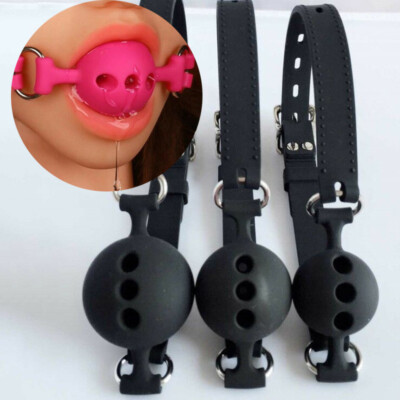 Extreme Full Silicone Breathable Ball Gags Binding open Mouth Gags Couples