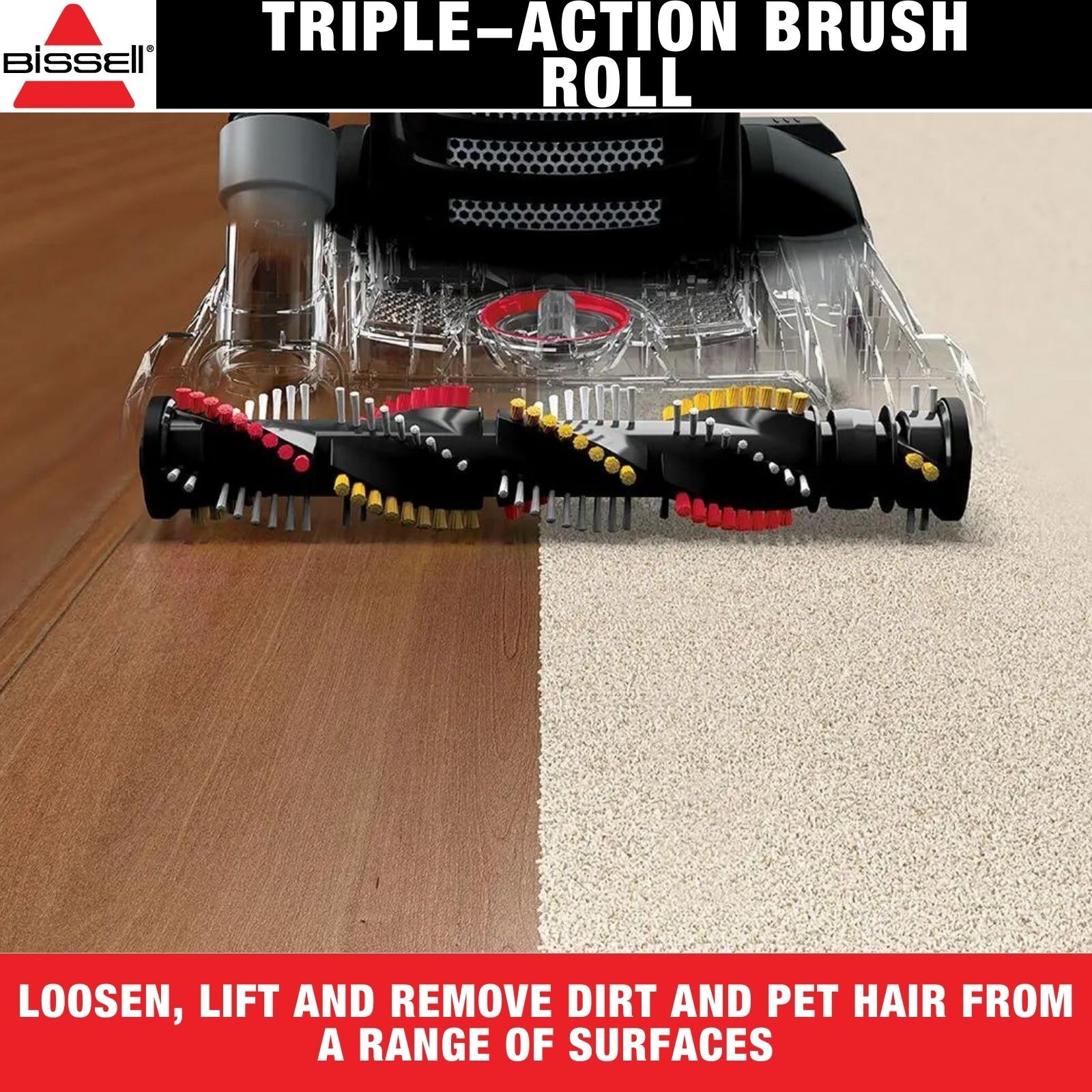 Pet Hair Vacuum Cleaner Bagless Bissel Powerlifter Upright Carpet Brush