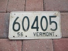 Vermont 1956  license plate # 60405
