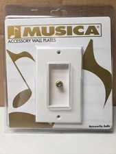 MTX AUDIO MUSICA HOME RG6 RG59 F CONNECTOR COAXIAL CABLE WALL PLATE WHITE ALMOND