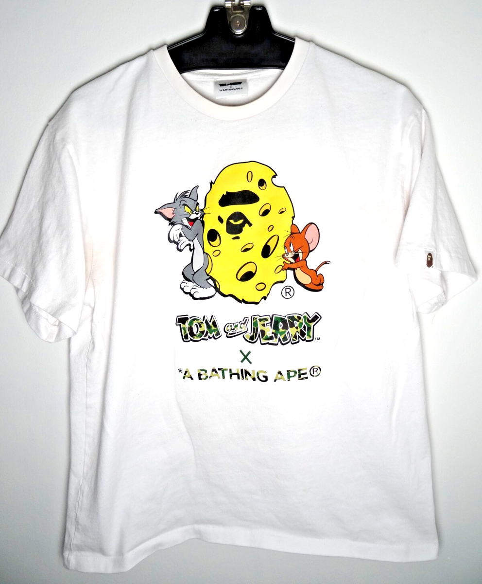 Bape x Tom and Jerry A Bathing Ape T Shirt XL Mens Ape Head Single