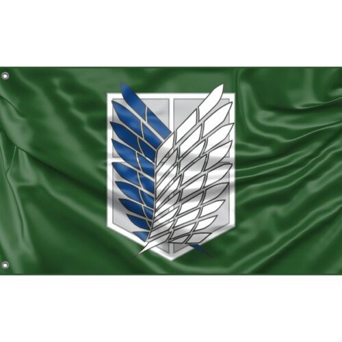 Attack on Titan Survey Corps Flag | Unique Design, 3x5Ft/90x150cm - Afbeelding 1 van 5