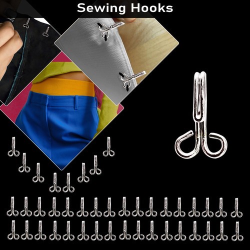 12mm Hooks and Eyes Fasteners Fastenings Silver Sew on Craft Diy Dress Skirt Bra