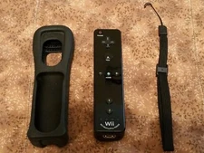 Black Motion Plus Remote Controller NINTENDO WII / U OEM Official RVL-036