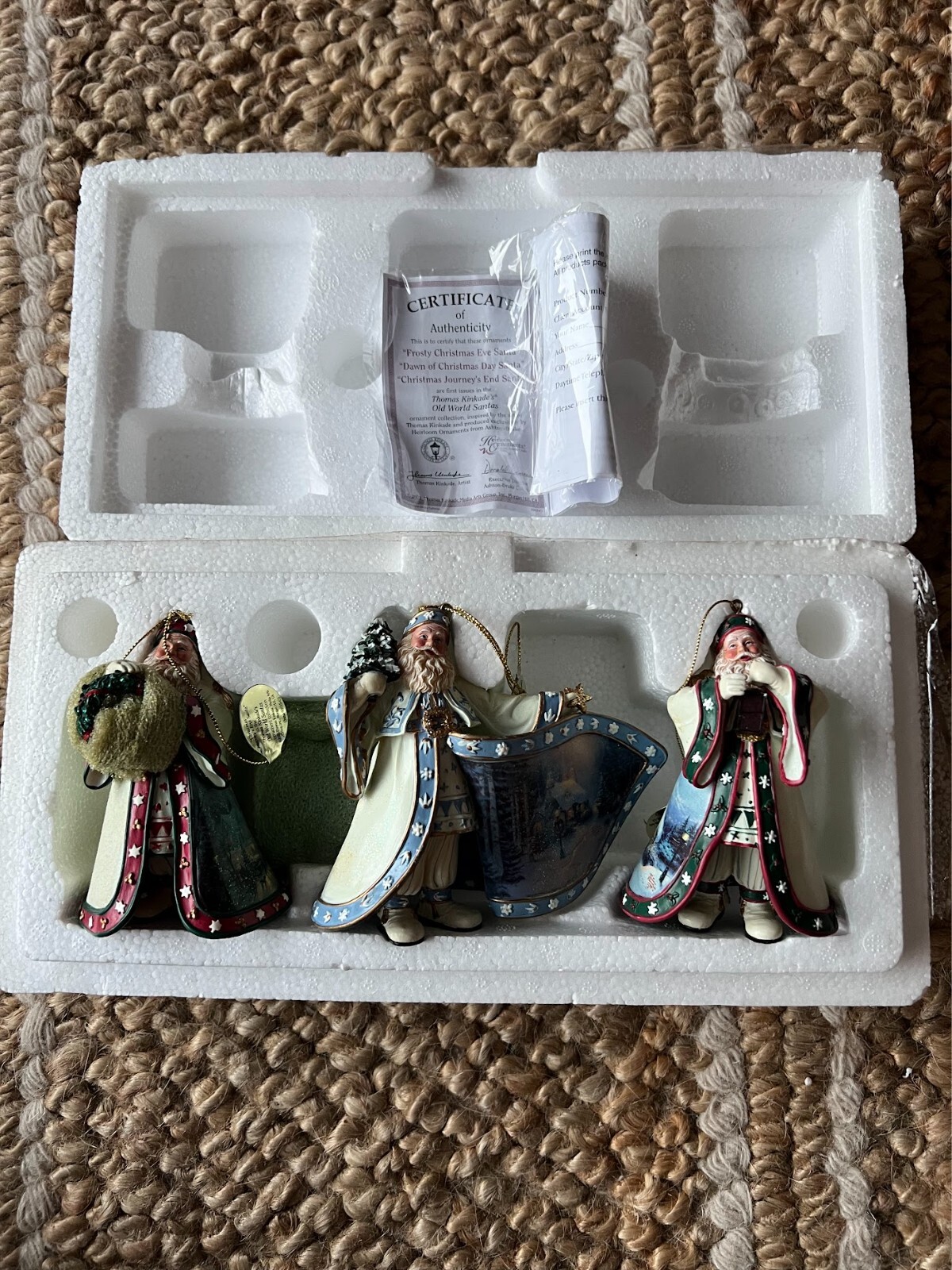 Thomas Kinkade Old World Santas Ornament Collection #1 w/ COA