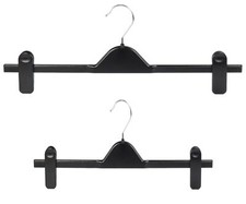 New Plastic Black Adjustable Clip Hangers Skirts Trouser Shorts Lot 10 20 50 100