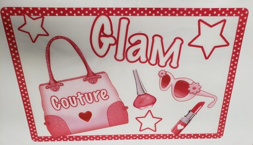 Set of 4 VINYL SEMI CLEAR PLACEMATS 12" x 18", GLAM LADIES, MAKE-UP ACCESSORIES - Picture 6 of 9