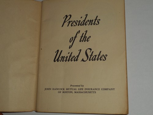 Presidents of the United States 1948 John Hancock Mutual Life Insurance Booklet - Bild 2 von 12