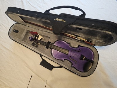 Cremona SV-75PP Premier Novice Series Sparkling Purple Violin Outfit 1/2 