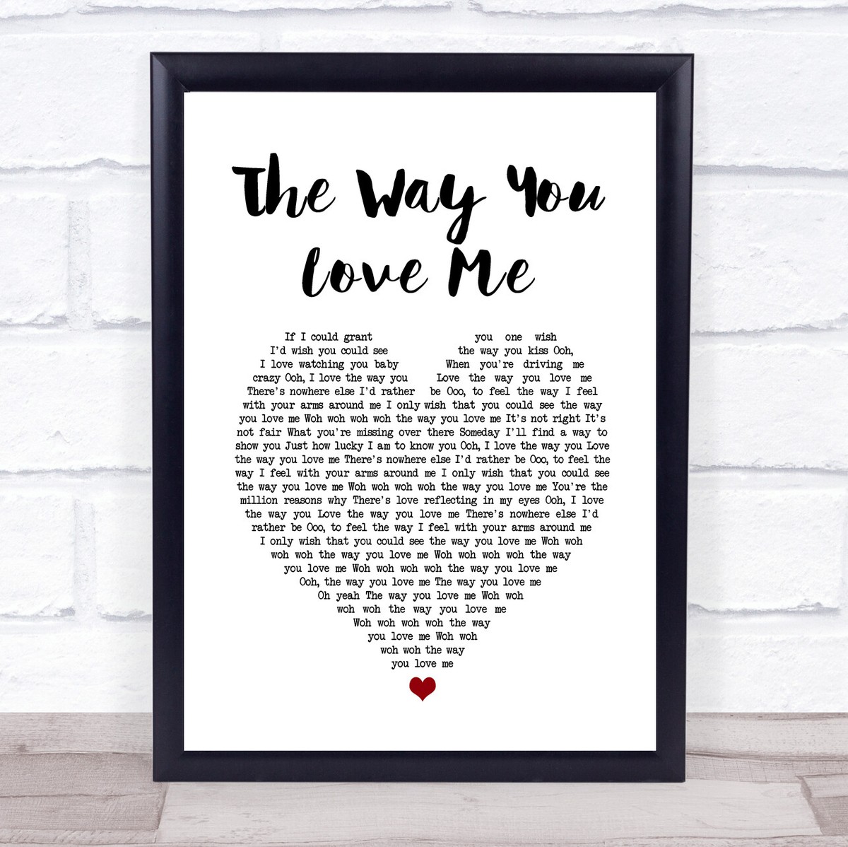The Way You Love Me White Heart Song Lyric Print | eBay