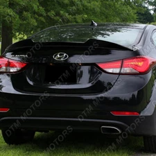 For 11-16 Hyundai Elantra Sedan Pearl Black V-Style Trunk Spoiler Wing W-Power