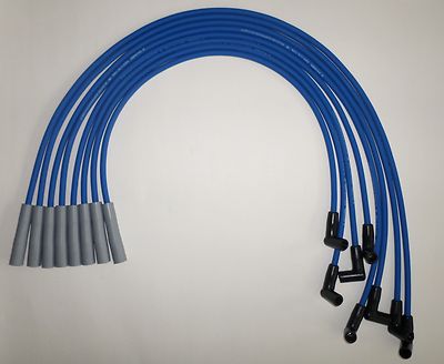 Blue 8mm Spark Plug Wires For Big Block Chevy 396-502 HEI - Straight Boots, USA Made