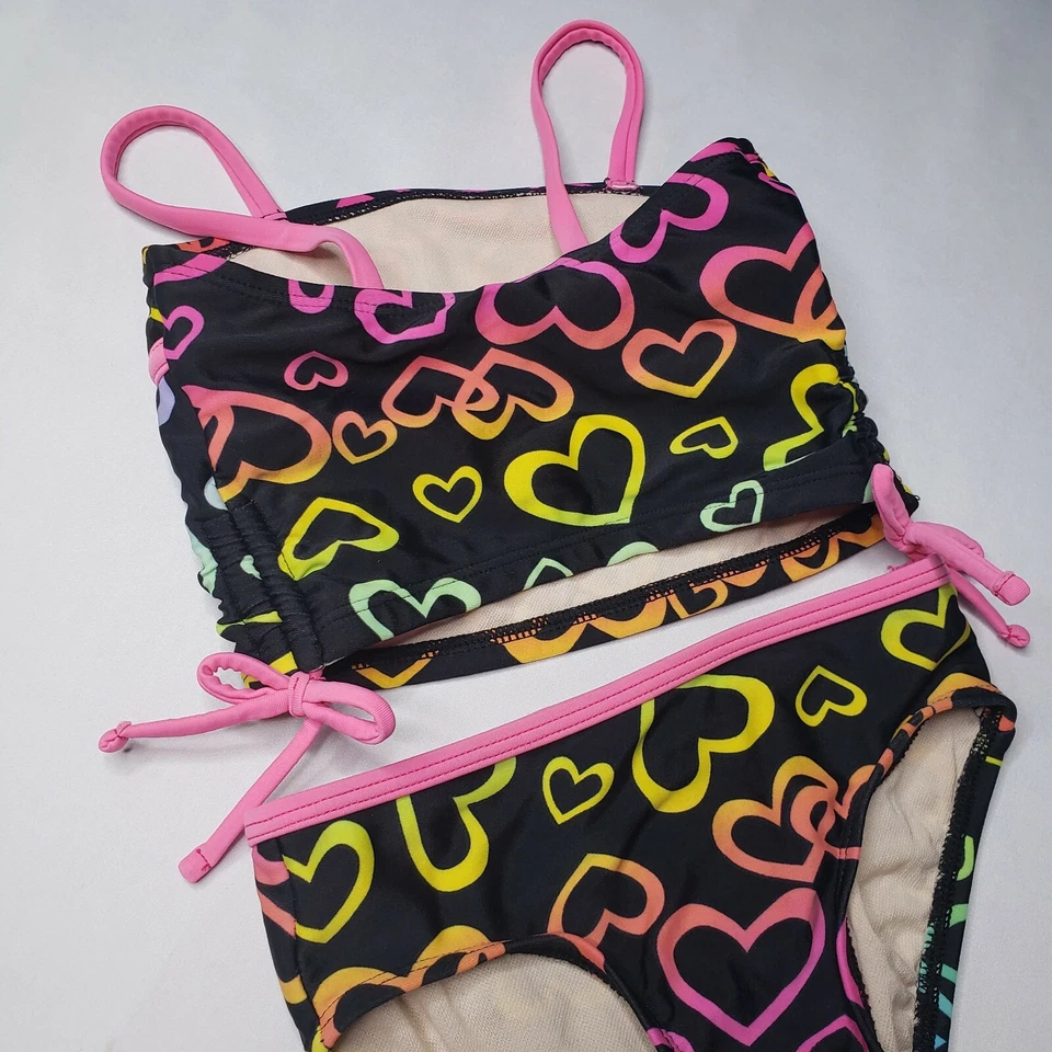 Traje de baño Tankini Total Girl niñas talla 4 2 piezas estampado corazón Foto 4 de 4