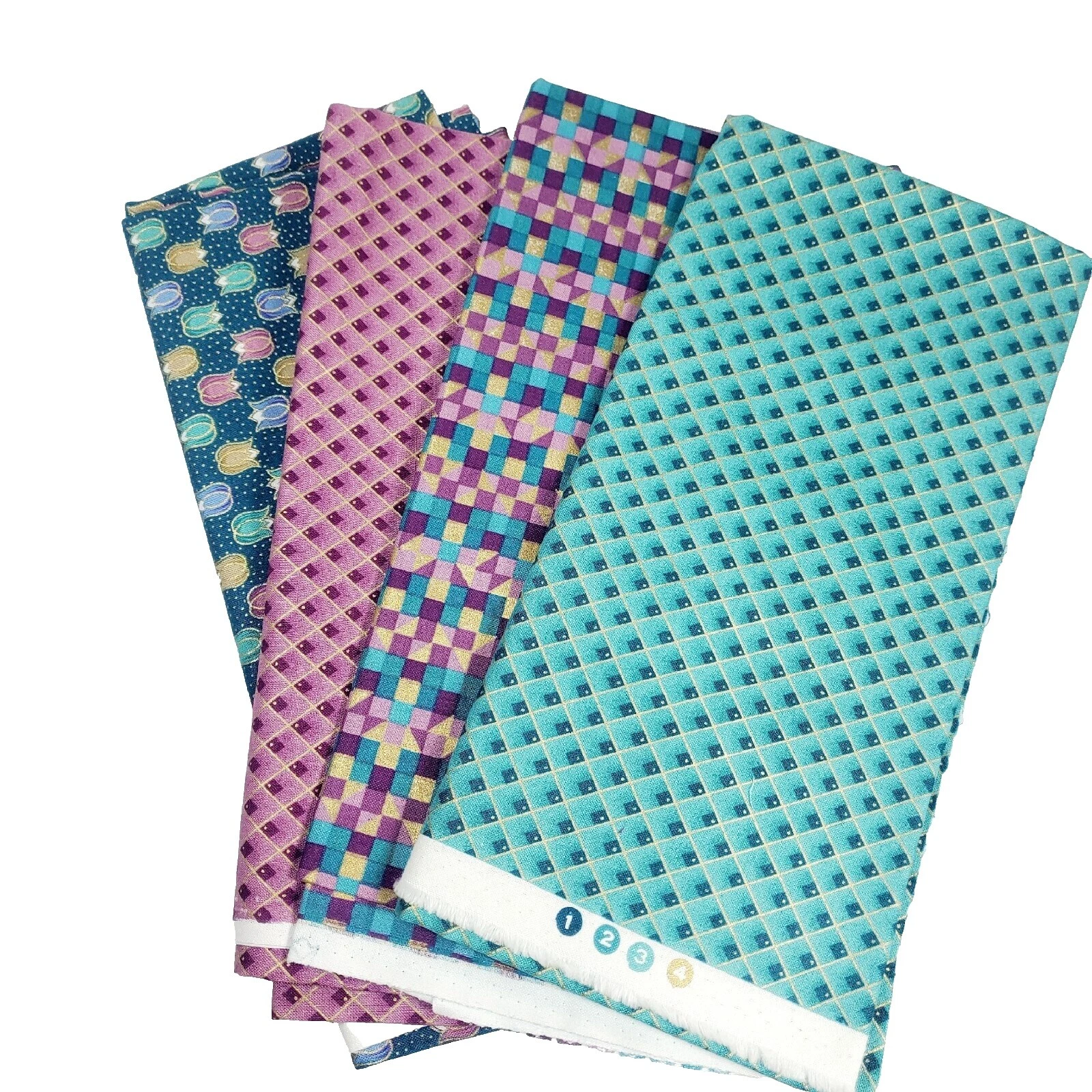 Squares Cotton Fabric Multicolor