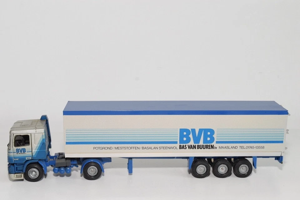B19 1:50 TEKNO DAF 95 LKW WITH TRAILER BVB BAS VAN BUUREN NEUWERTIG. - Bild 2 von 4