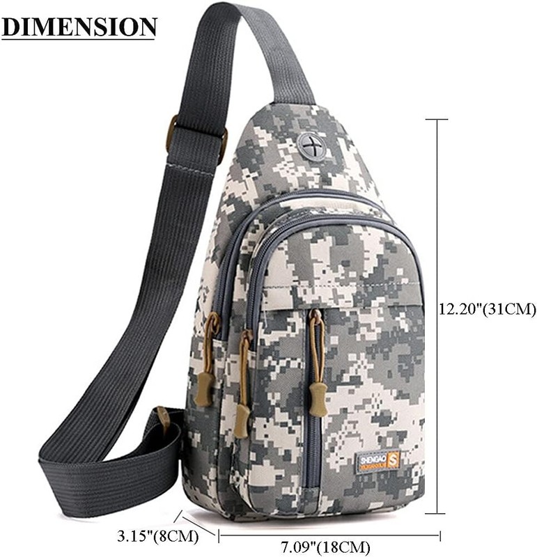 Men Backpack Tactical Sling Bag Chest Shoulder Fanny Pack Crossbody Sport Travel
