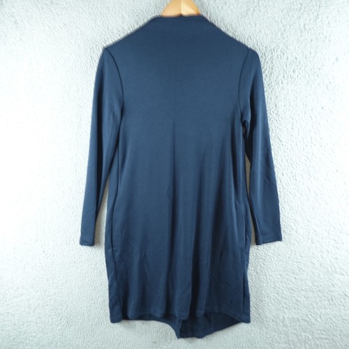 COS Womens Dress Small Blue Shift Short Cowl Neck Pockets Knit Corporate Career - Picture 7 of 8