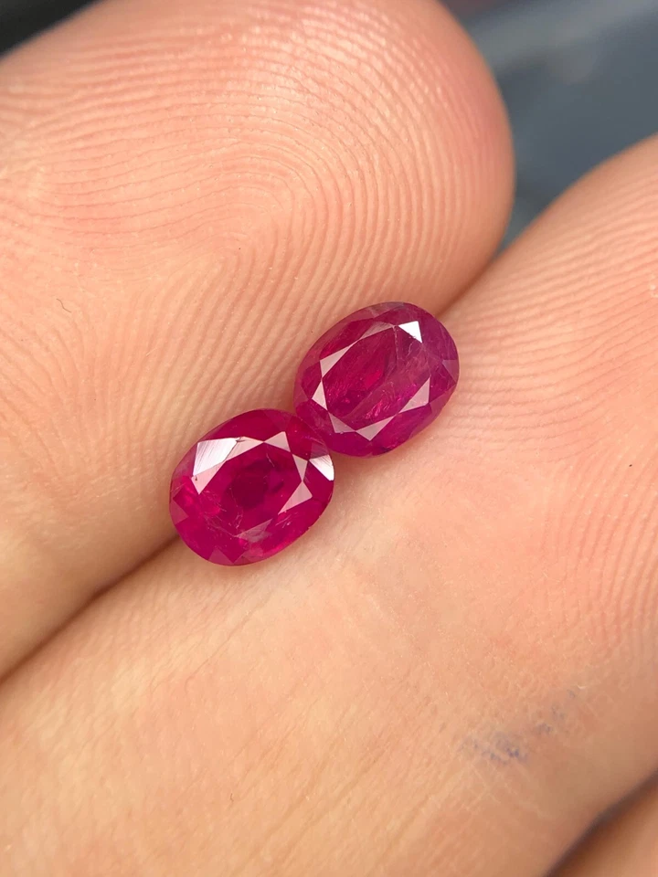 1.90 Ct Natural Untreat ruby pair Pinkish Red Color 2 Piece Gem's @ Afghanistan - Image 4 of 4