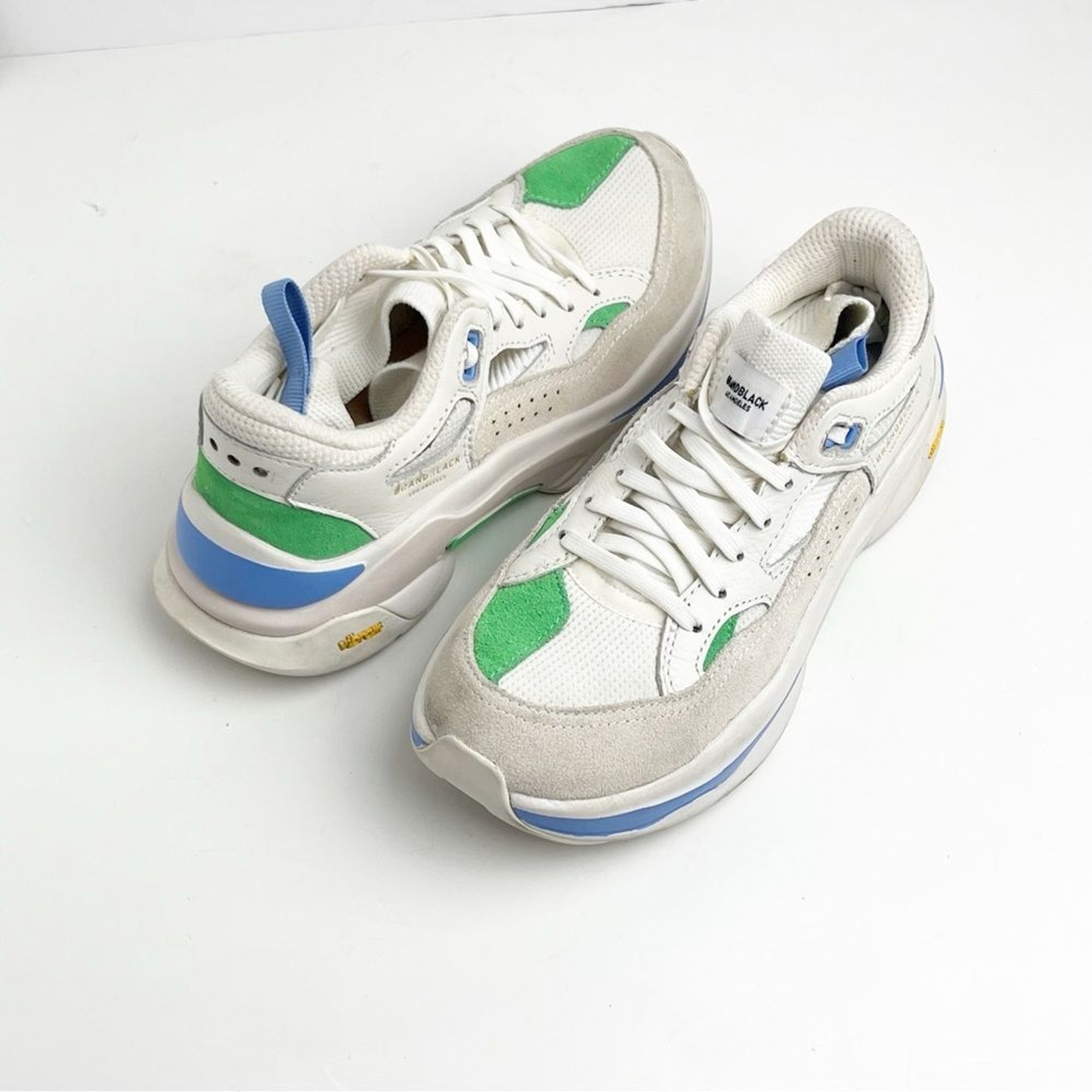 SAOLA Scarpe da ginnastica NUOVISSIME Saga 130 in pelle bianca suola Vibram stringate soletta 7