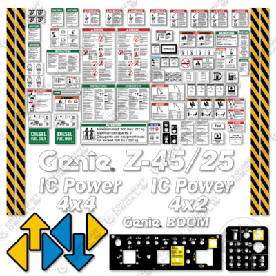 Fits Genie Z-45/25 Decal Kit Boom Lift (FITS SN: 16867-21178) - 7