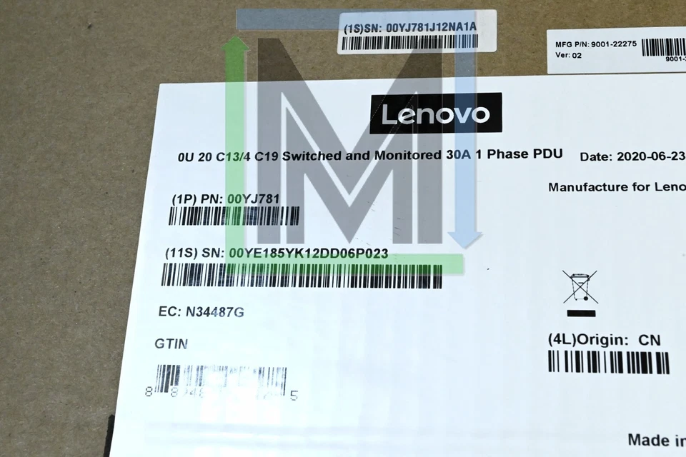 00YJ781 00YE185 00YL786 LENOVO 4xC19 20xC13 200-240V 24-Outlet SMART Managed PDU - Image 2 of 4