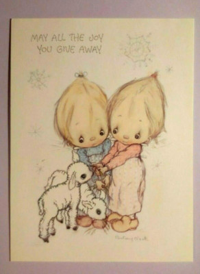VTG HALLMARK BETSY CLARK CHARMERS CHRISTMAS ''MAY ALL THE JOY'' CARD W/ENVEL