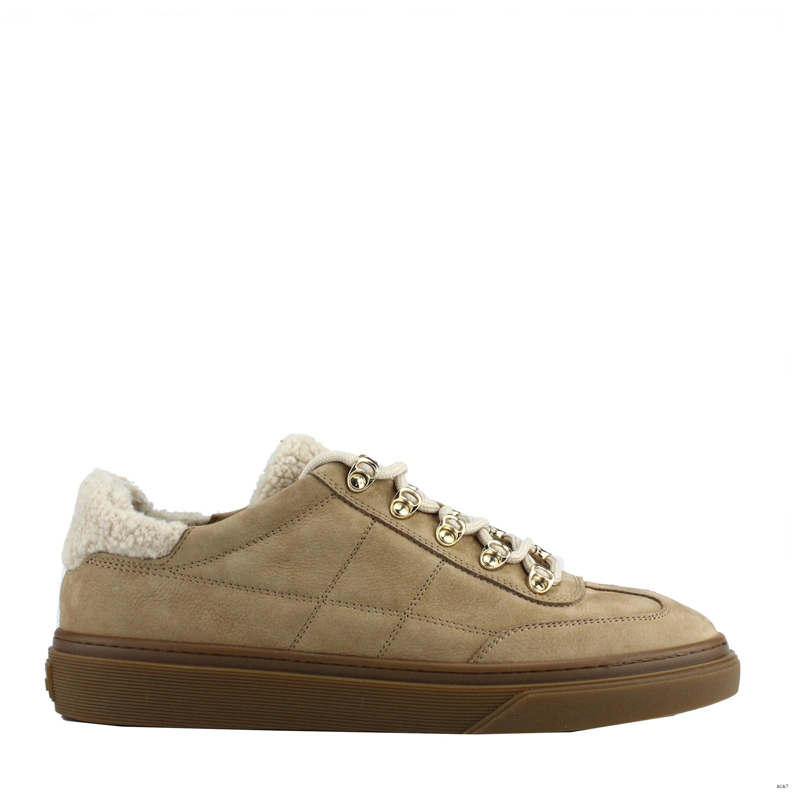 hogan con pelo calzatura donna sneakers nabuk marrone chiaro aca7