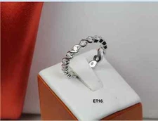 1.00 CTW Eternity Ring Simulant Imitation Moissanite Sterling Silver Nickel Free