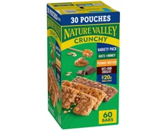 Nature Valley Crunchy Granola Bars, Value Pack 60 Bars, 44.7 OZ Count 30 Pouches