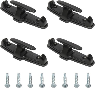 #ad NovelBee 4pcs Chrome T Hook Tie Down Rope with Washer and Mounting Black $26.05