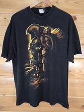 VTG ODM Skull Mayan T Shirt Men 2XL Fade Distress Chicano Lowrider Y2K