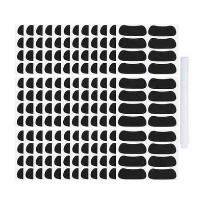 144 Paar schwarze Sports Eye-Sticker-Set mit 1 weißen Bleistift, Schwarz