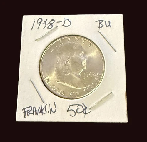 1948-D Franklin Half Dollar - 90% SILVER | NICE BU Condition / CLEAR LINES
