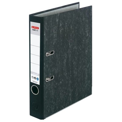 herlitz maX.file nature Ordner schwarz marmoriert Karton 5,0 cm DIN A4, 1 St.