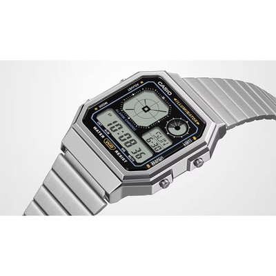 Casio Unisex Watch World Time Black and Grey Digital Dial Bracelet