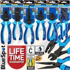 Pliers Heavy Duty Combi Side Snips Long Nose Carbon Steel Non Slip Grips