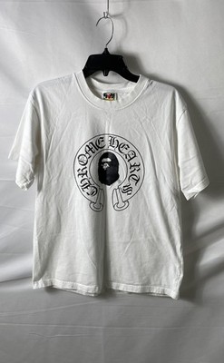 Chrome Hearts x A Bathing Ape Men's White Baby Milo Cross Graphic T-shirt Sz M