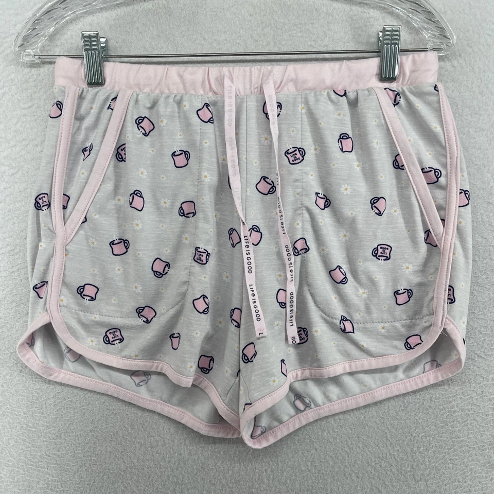 LIFE IS GOOD Conjunto de Pijama S TAZA DE CAFÉ 2 Piezas PJ Manga Corta Top y Pantalones Cortos Rosa Foto 4 de 4