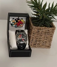 Angry Birds Unisex Watch New In Case Black Retro Mens Women’s Accessories