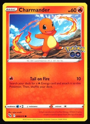 Charmander - 008/078: Pokemon GO - Pokemon TCG - NM