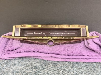 Antique Philco Golden Grid Emblem /1950 s Era High Fidelity Radio