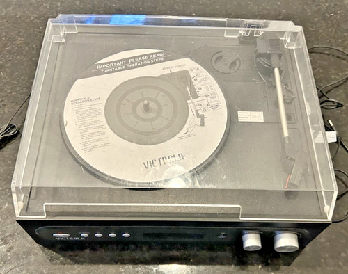 🎵 Victrola 3-Speed Belt-Drive Turntable with Dust Cover – Works Great!