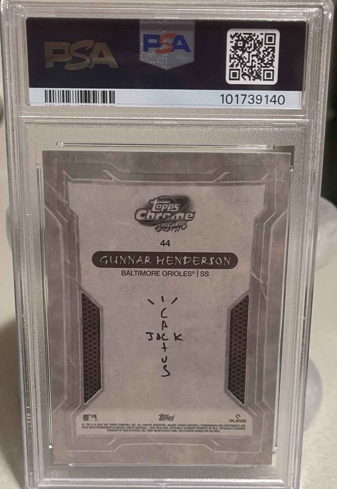 2024 Topps Cosmic Chrome x Cactus Jack - Gunnar Henderson #44 PSA 8 Orioles view 2