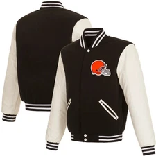 Cleveland Browns  (NFL) JH Design Reversible reversible faux leather  jacket