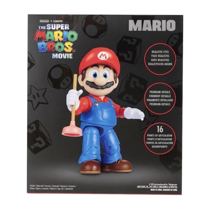 The Super Mario Bros Movie Mario Action Figure Plunger Nintendo